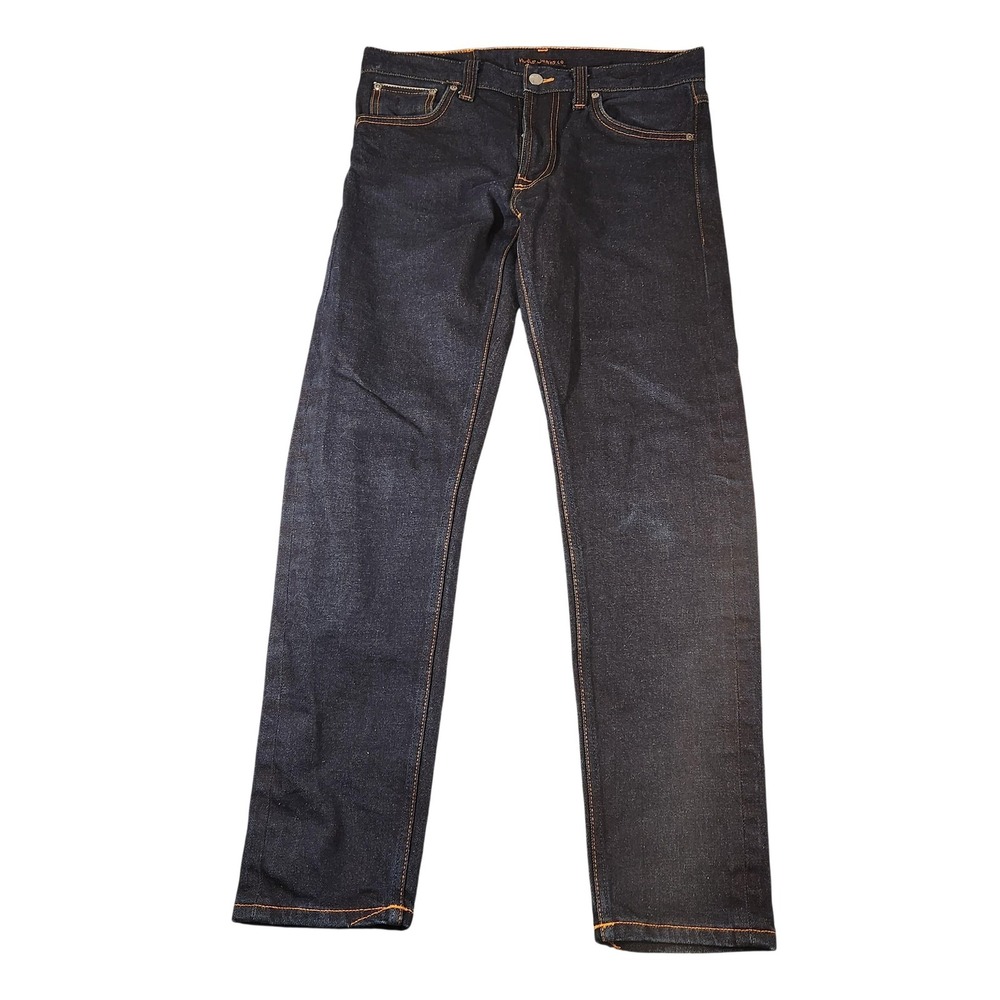 Vintage Y2K Nudie Rare‎ Jeans Selvedge Lean Dean Jeans Mens 31x30 Orange Selvage